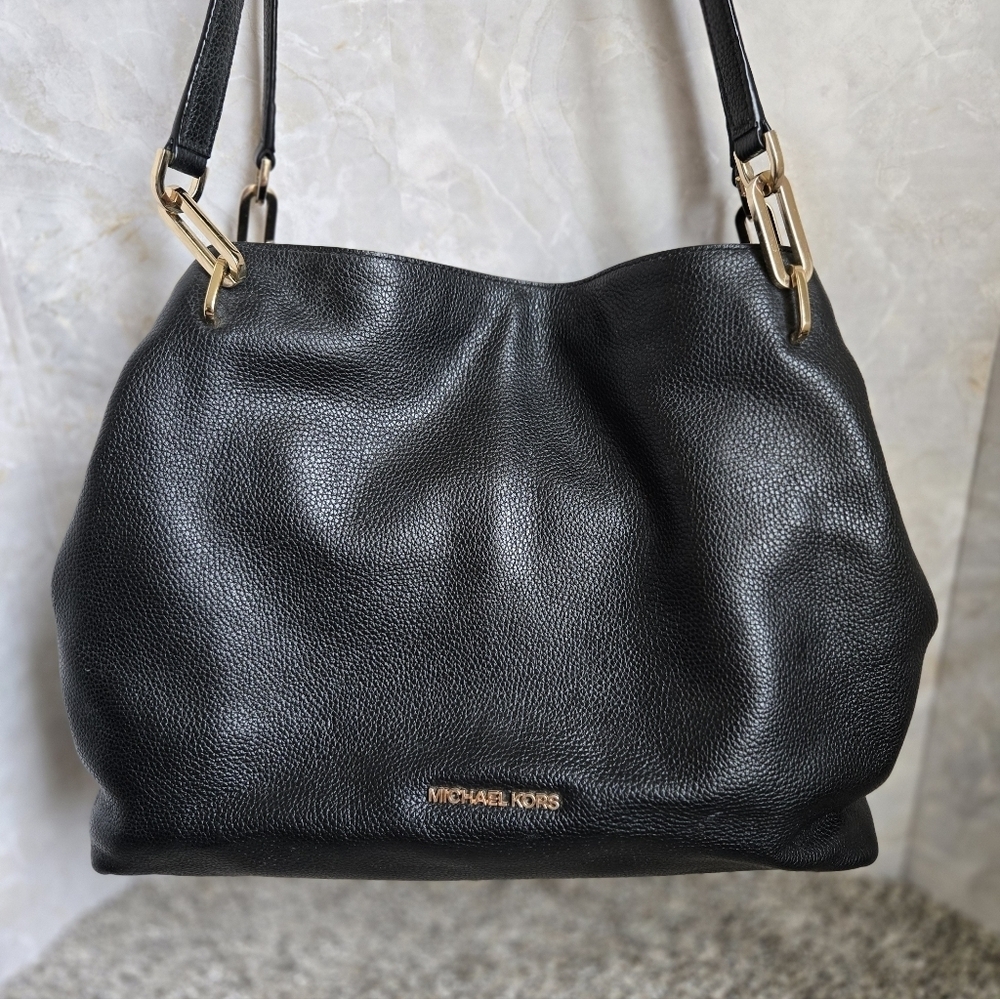 Michael Kors Black Leather Shoulder Bag